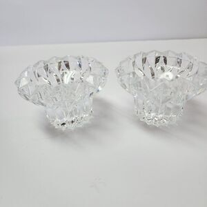 Set of 2 Vintage Lead Cut Crystal Candle Holders